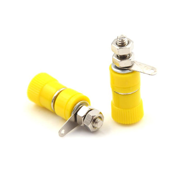 BANANA SOCKET 4MM 6A YELLOW PANEL MOUNT