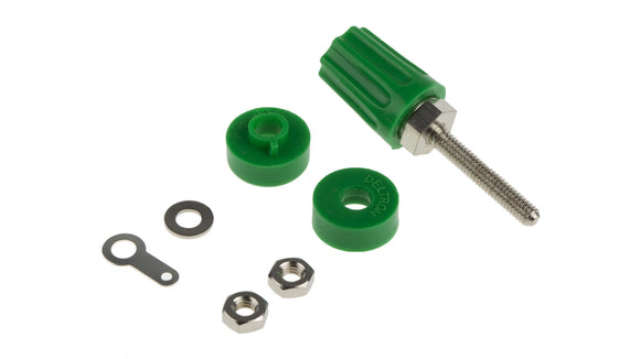 BANANA SOCKET 4MM 30A GREEN PANEL MOUNT