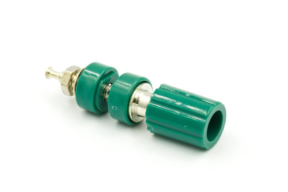 BANANA SOCKET 4MM 16A GREEN PANEL MOUNT