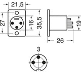 XLR CONNECTOR PLUG 3 POLE CHS BLACK FLEXICON