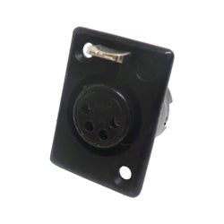 XLR DELTRON 4 POLE SOCKET PANEL MOUNT BLACK
