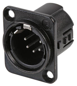 XLR NEUTRIK 5 POLE PLUG PANEL MOUNT BLACK