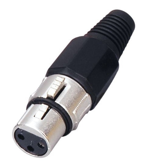 XLR SOCKET 3 POLE FLEXICON BLACK