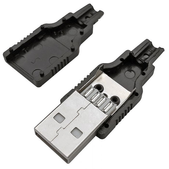USB PLUG A TYPE SOLDER TYPE BLACK