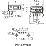 USB SOCKET A TYPE PCB 90°
