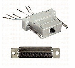 ADAPTOR D 25 SOCKET - T/S 6P/4C RJ11