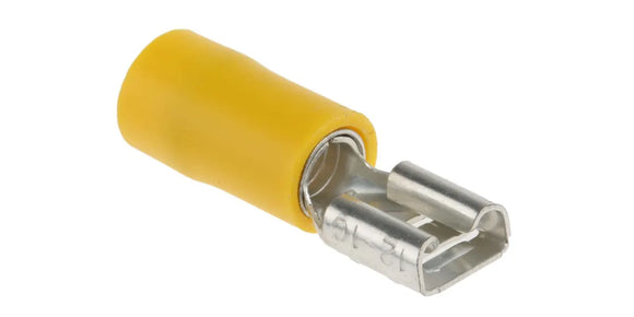 SLIDER SOCKET SINGLE RING 6.3mm YELLOW