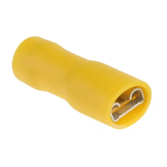 SLIDER SOCKET 6.3mm YELLOW FULLY INSULATED