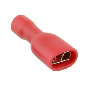 SLIDER SOCKET 4.8mm RED FULLY INSULATED