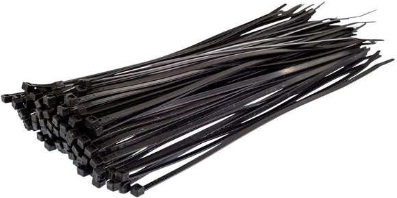 CABLE TIES 300 x 3.6mm BLACK INDOOR/OUTDOOR 100pcs