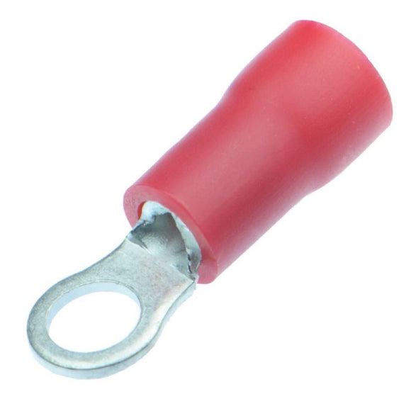CRIMP TERMINAL RING RED   3.2mm FLEXICON