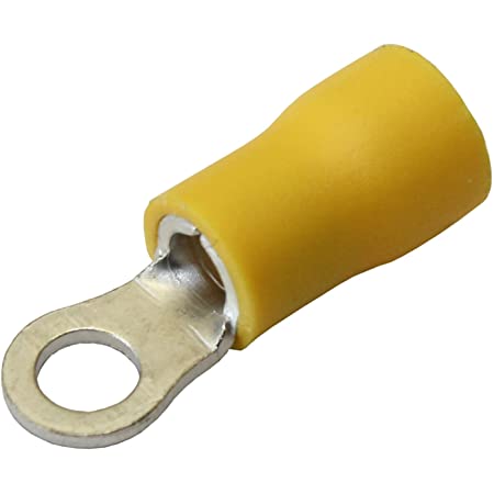 CRIMP TERMINAL RING YELLOW 4.3mm FLEXICON