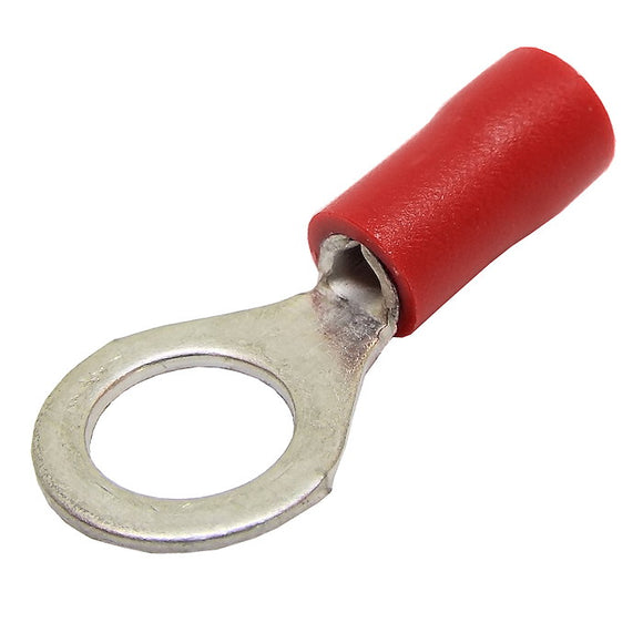 CRIMP TERMINAL RING RED   6.4mm FLEXICON