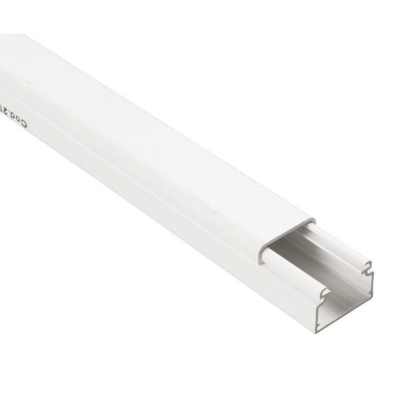 TRUNKING PVC 20x15mm x 2M WHITE POLYPOOL