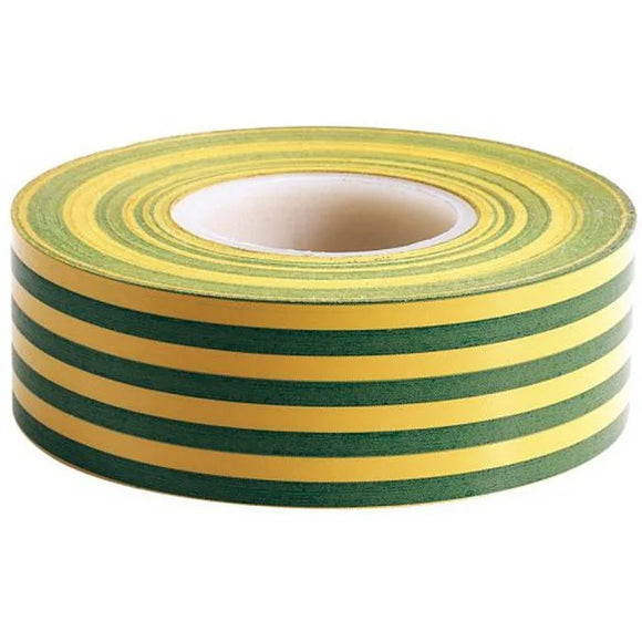 INSULATION PVC TAPE 19mm X 25M GREEN/YELLOW MKC