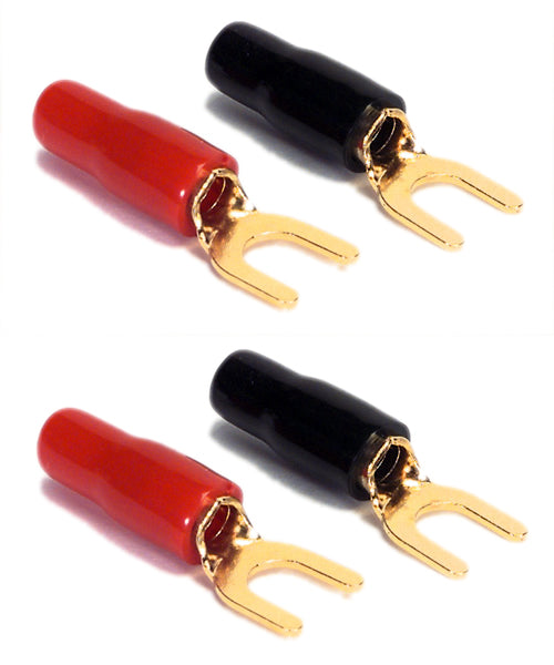 SPADE TERM 6.5mm BLACK GOLD PLATED