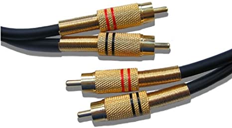 LEAD 2x2 RCA PLUGS GOLD PLATED 50cms