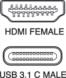 HDMI SOCKET TO USB 3.1 C PLUG ADAPTOR