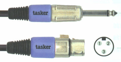 LEAD JACK PLUG 6.3M - XLR SOCKET 6M TASKER