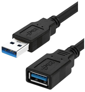 LEAD USB A PLUG - A SOCKET V3.0 3M BLACK