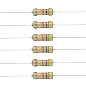 RESISTOR  0.5W  4K7 OHM METALFILM