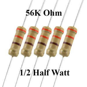 RESISTOR  0.5W  56K OHM METALFILM