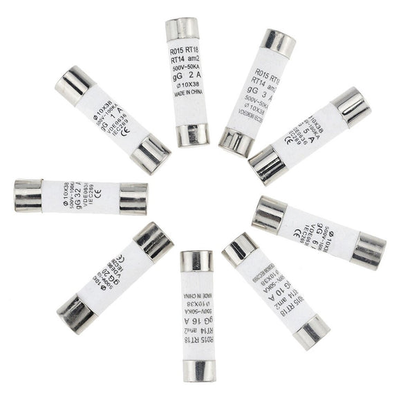 FUSES QUICK BLOW 10x38mm gG 1A 500V OMEGA